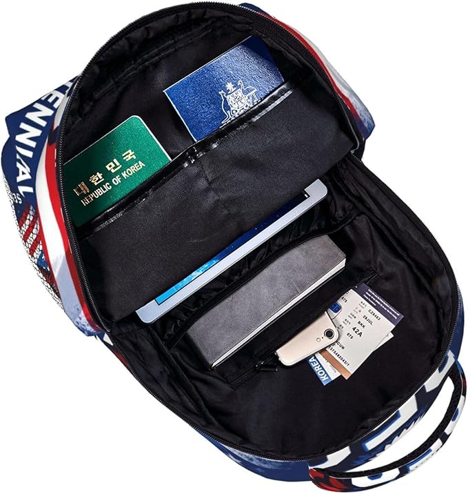 Polyester Daypack Backpack for Trekking Picnic Walking Cycling, Large Capacity Anti-Theft Multipurpose Shoulder Bag, USA 250th Anniversary Patriotic Independence Celebration Art Casual Daypack