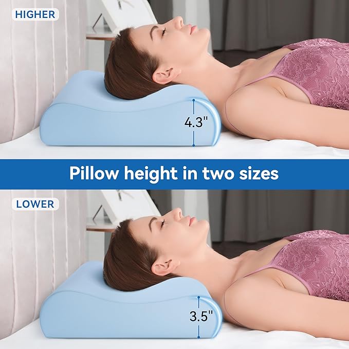 AM AEROMAX Firm Contour Memory Foam Pillow, Cervical Pillow for Neck Pain Relief, Neck Orthopedic Sleeping Pillows for Side, Back and Stomach Sleepers.