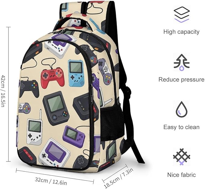 Travel Backpack Purse for Women, Video Game Weapon Funny Games Cute Laptop Backpack with Tumbler Holder for Nurse Teacher College Work Casual Daypack