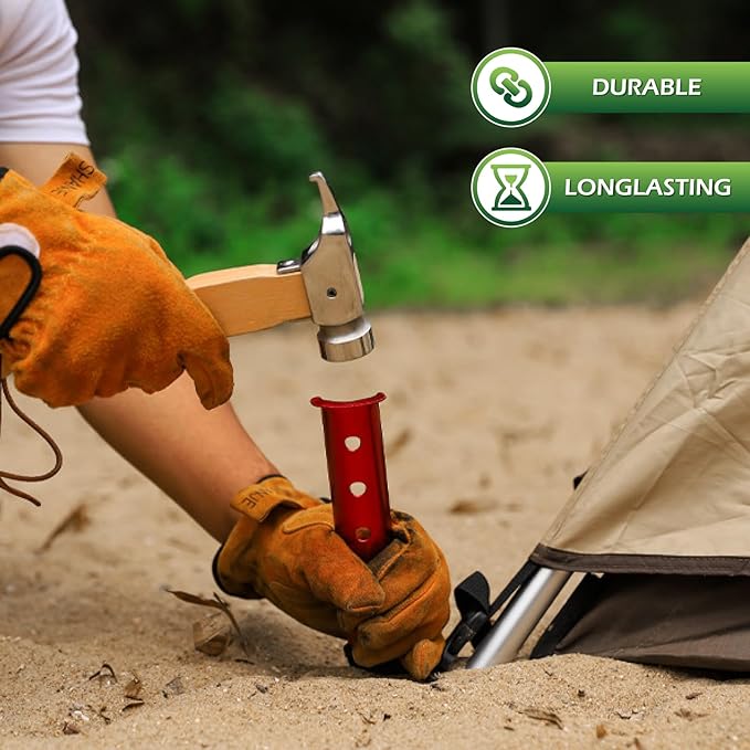 TRIWONDER Tent Stakes Pegs for Snow Sand Beach Canopy Heavy Duty Ground Anchor Stakes Tent Nail Aluminum U-Shaped Camping Hiking Backpacking 6Pcs