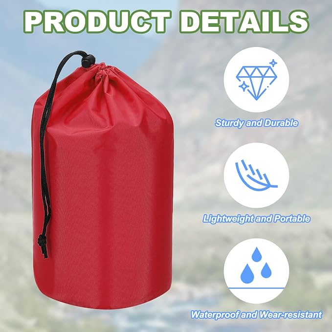 PATIKIL Stuff Sack, Waterproof Outdoor Storage Sack Portable Drawstring Dust Flap Bag Lightweight Sleeping Bag for Camping Hiking Travel