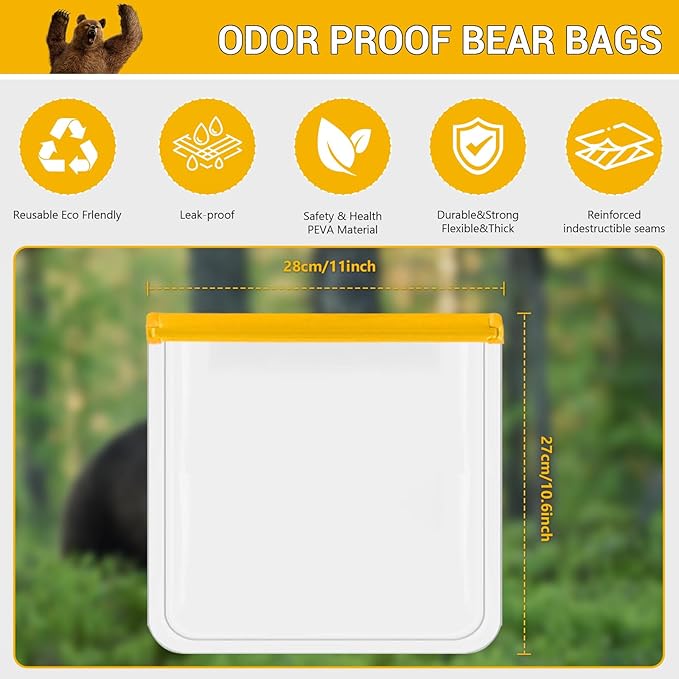 Reusable Sandwich Bags, Silicone Bags for Food Storage, Odor Proof Bags for Backpacking, Dishwasher Safe, for Marinate Meats, Cereal, Sandwich, Travel Items, Home Organization