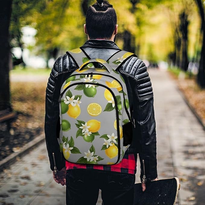 Hiking Travel Backpack Lemon Tree for Men Women, Waterproof Anti Theft Laptop Rucksack with Multi Compartments for Outdoor Sports