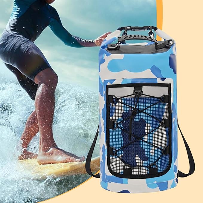 Yiju Waterproof Dry Bag Backpack Durability Lightweight Multifunctional Storage Bag for Travel Boating Camping Hiking, Blue