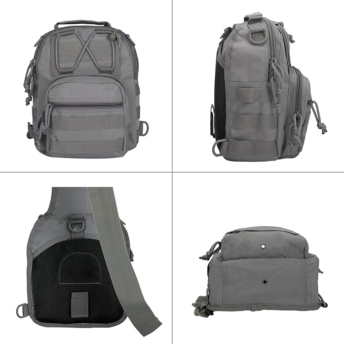 BOMTURN Tactical Backpack-1000D Waterproof Military Backpack/Laser-Cut/CCW Bags Sling Bag Tactical Satchel Shoulder Bag Men