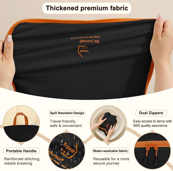 Packing Cubes for Travel, Various Sizes Luggage Organizer Bags Travel Cubes with Double Zipper, Durable Space Saver Bags Travel Essentials (5 Set, Black)