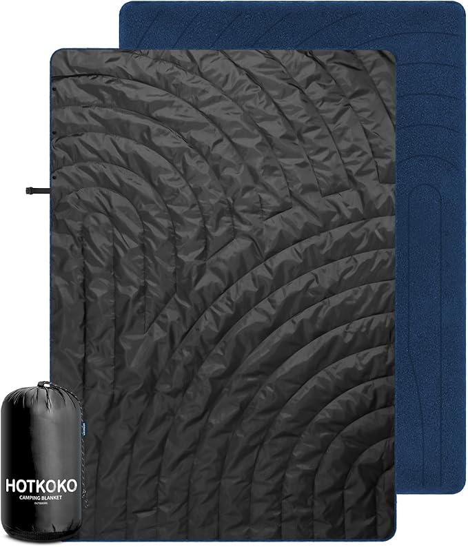 Waterproof Stadium Blanket, Fleece Camping Blanket Soft Warm Wearable Camp Blanket for Outdoor Camping, Picnic, Stadium, Sports, Beach, Car