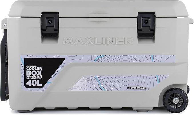 Max Cooler Box (40L) Outdoor Activities, Such as Camping, Fishing, Hiking, and picnics. Box Keeps Cold to 180 Hours (7.5 Day)