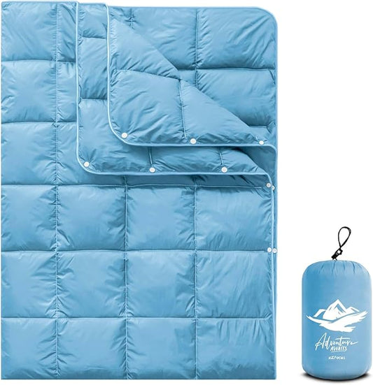 Camping Blanket,Lightweight Puffy Blanket Packable Down Alternative Throw Blanket Waterproof Windproof for Outdoors, Travel, Beach, Airplane, Hiking