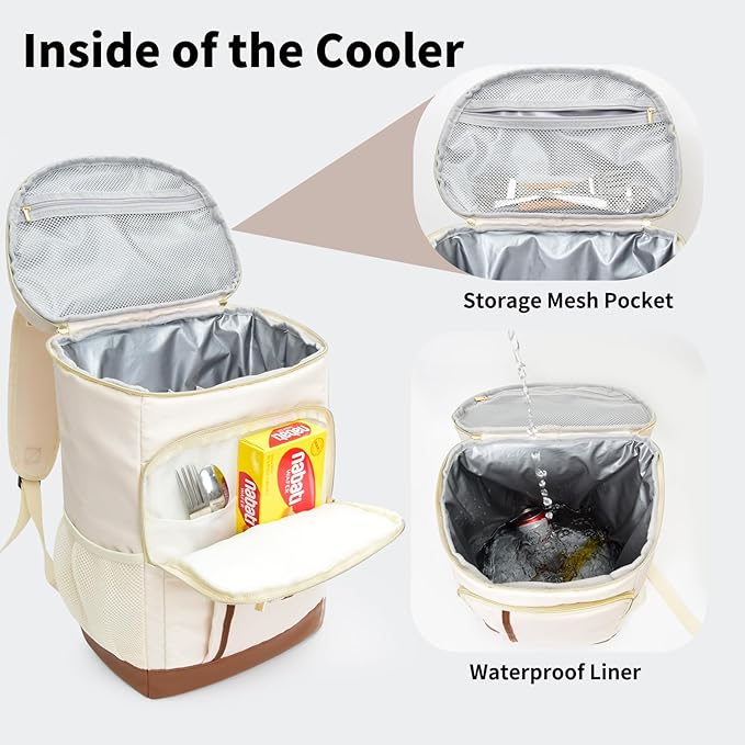 Cooler Backpack Insulated Waterproof 35 Cans,Two Compartments Backpack Cooler,Lightweight Back Pack for Women/Men