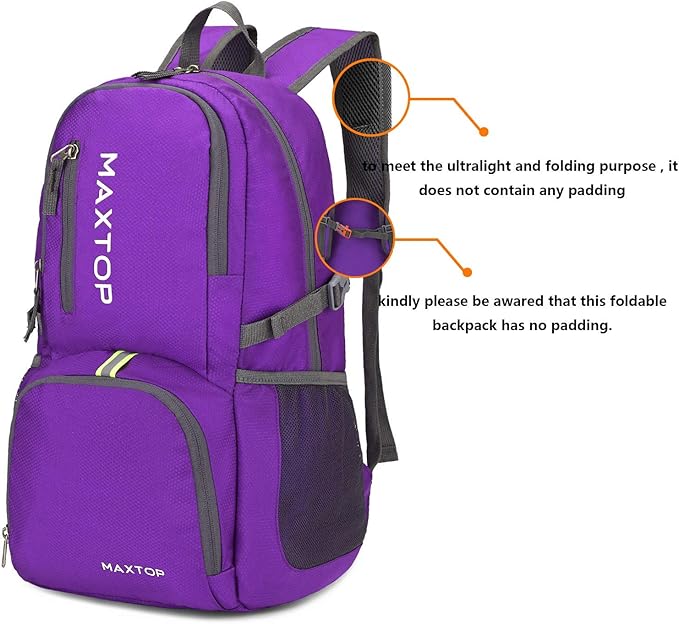 MAXTOP 40/50L Lightweight Packable Backpack for Hiking Traveling Camping Water Resistant Foldable Outdoor Travel Daypack