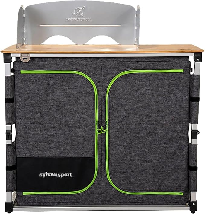 SylvanSport Outdoor Camp Kitchen for Easy Cooking, Clean Up, and Camping Meal Prep - Great for Campsites, Tailgates, BBQs and Glamping - Camping Essentials - Dine-O-Mite Small Version