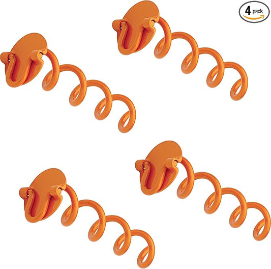 Vortex (4-Pack) 10" Spiral Ground Anchors, Steel Screw In with Folding Ring, 275 lb Pull Force, Orange ANCFR10-ORG-R