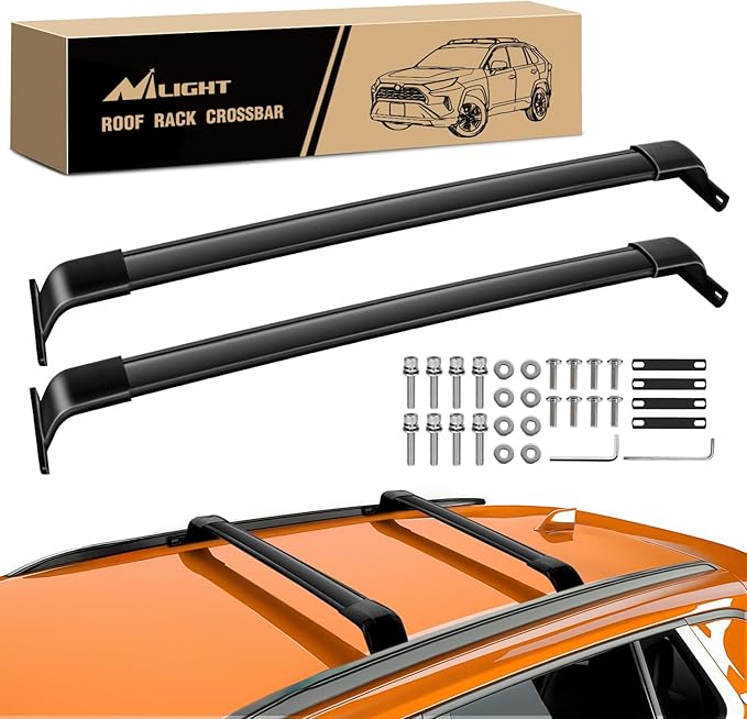 Nilight Roof Rack Cross Bars Fit for Jeep Grand Cherokee L 3-Row 2021-2026 & Grand Cherokee WL 2-Row 2022-2026 Aluminum Rails Crossbars with Adjustable Length for Rooftop Cargo Tent Carrier Kayak