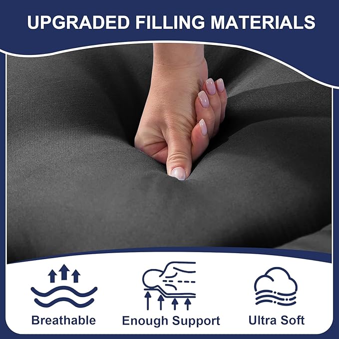Japanese Floor Mattress,Thicken Japanese Floor Sleeping Pad Foldable,Roll Up Tatami Mat Easy to Store and Portable,Futon Mattress Suitable for Camping and Guest Room (Khaki, Queen (80" X 60"))