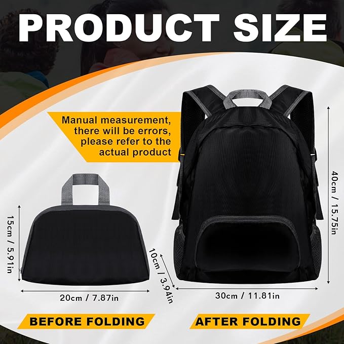 Dunzy 100 Pcs 20l Foldable Backpacks Bulk Lightweight Basic Back Pack Wholesale for Homeless Donation Corporate Events Travel Camping (Multicolor)