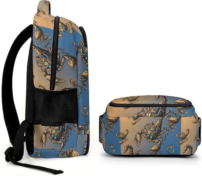 Casual Travel Laptop Backpack Scorpion Animal Pattern, Lightweight Anti Theft Computer Bag with Large Capacity for Men Women College Work