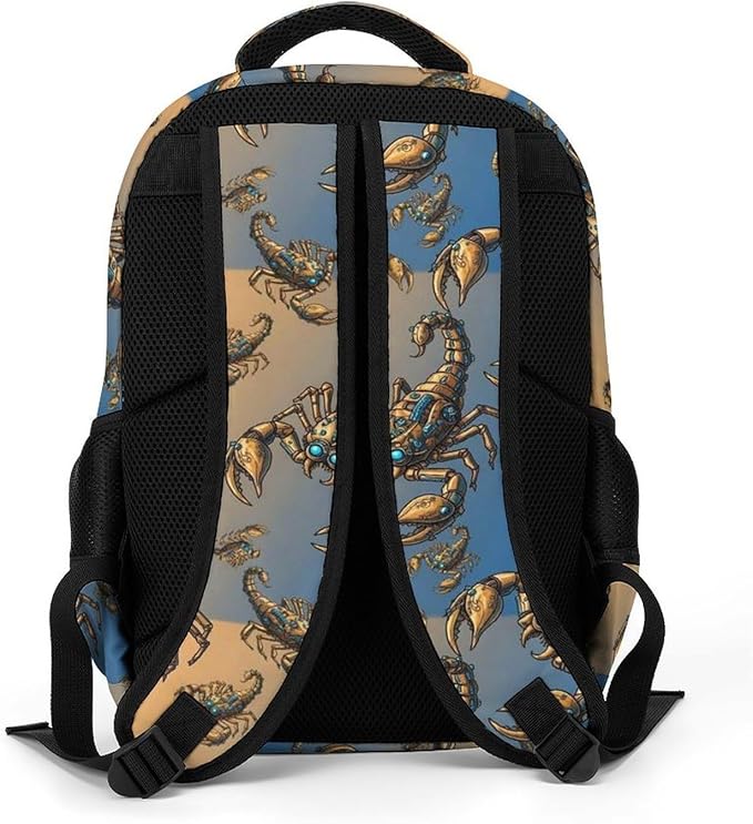 Casual Travel Laptop Backpack Scorpion Animal Pattern, Lightweight Anti Theft Computer Bag with Large Capacity for Men Women College Work