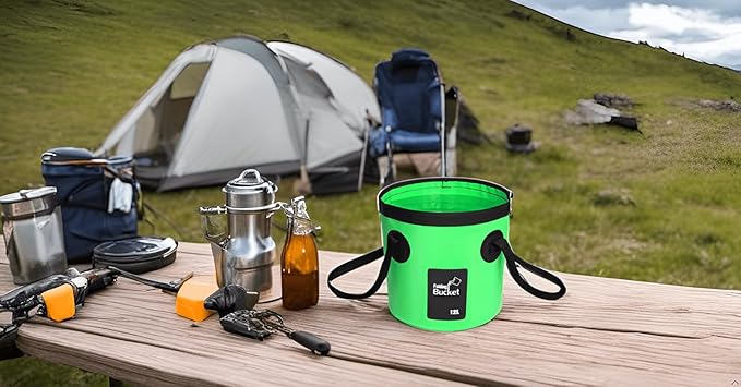 BANCHELLE Collapsible Bucket Water Container Portable Folding Camp Wash Basin for Outdoor Traveling Hiking Fishing Car Washing Gardening Camping 2 PCS