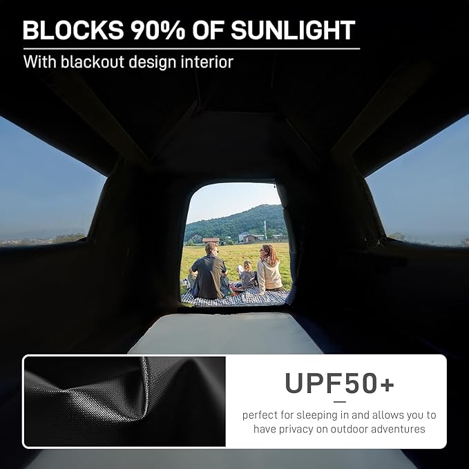 EVER ADVANCED 6 Person Camping Tent, Blackout Design Tent for Camping Instant Cabin Tents for Family with Rainfly, 60s Easy Setup, Water-Resistant