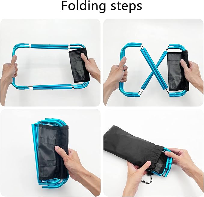 Portable Mini Folding Stool, Small Camping Stool Mortable Stool Can Hold Up to 150 Lbs