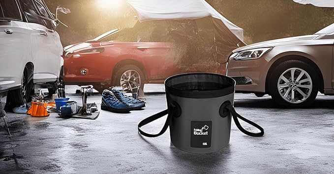 BANCHELLE Collapsible Bucket Water Container Portable Folding Camp Wash Basin for Outdoor Traveling Hiking Fishing Car Washing Gardening Camping 2 PCS