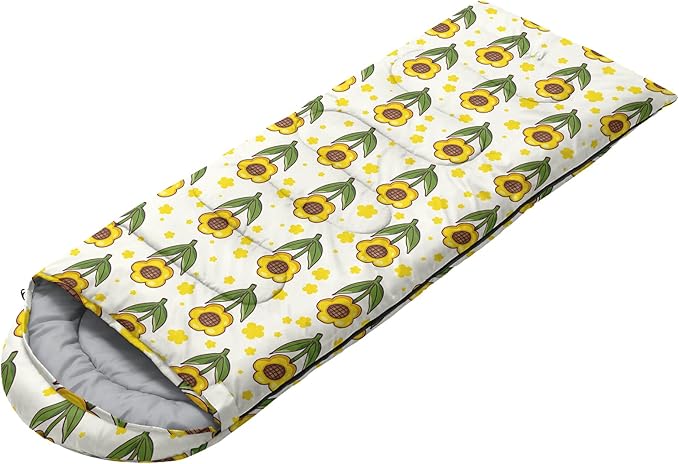 AILONEN Kawaii Puppy Sleeping Bag for Kids Boys Girls,Warm and Cool Weather,Lightweight,Waterproof Backpacking,Cartoon Cute Dog & Duck Animal Themed Blue Sleeping Bag for Camping