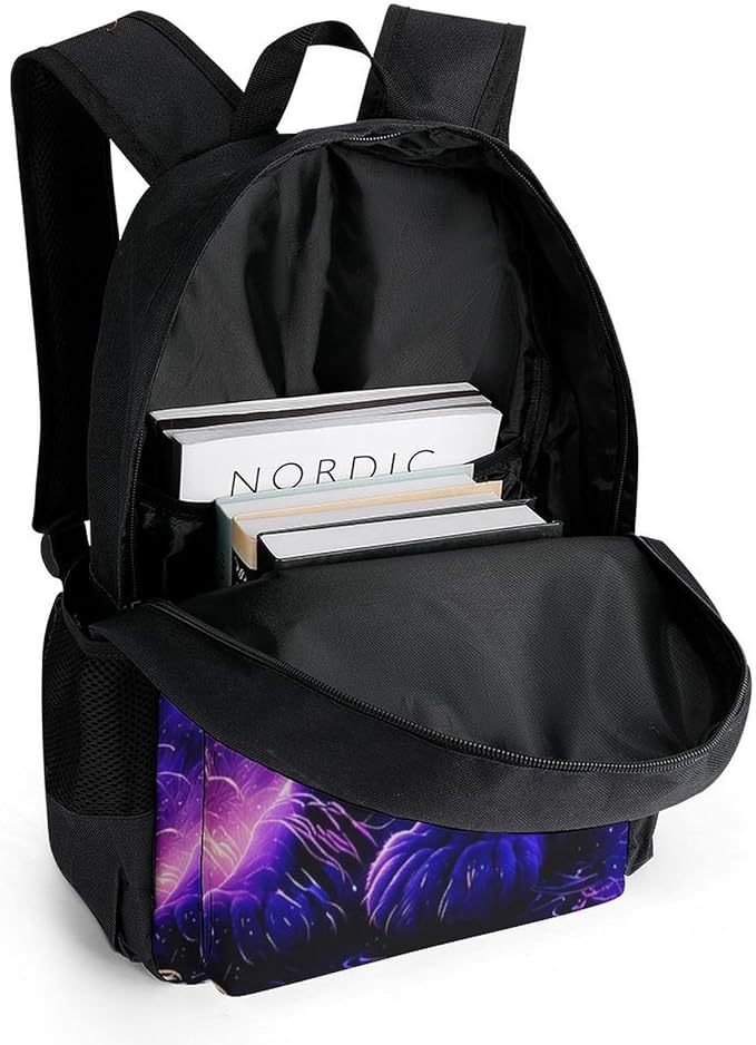 Lightweight Rucksacks for Camping Picnic Walking Cycling, Large Capacity Multipurpose Anti-Theft Carry On Bag, Trippy Tiger Neon Art Travel Hiking Camping Rucksack