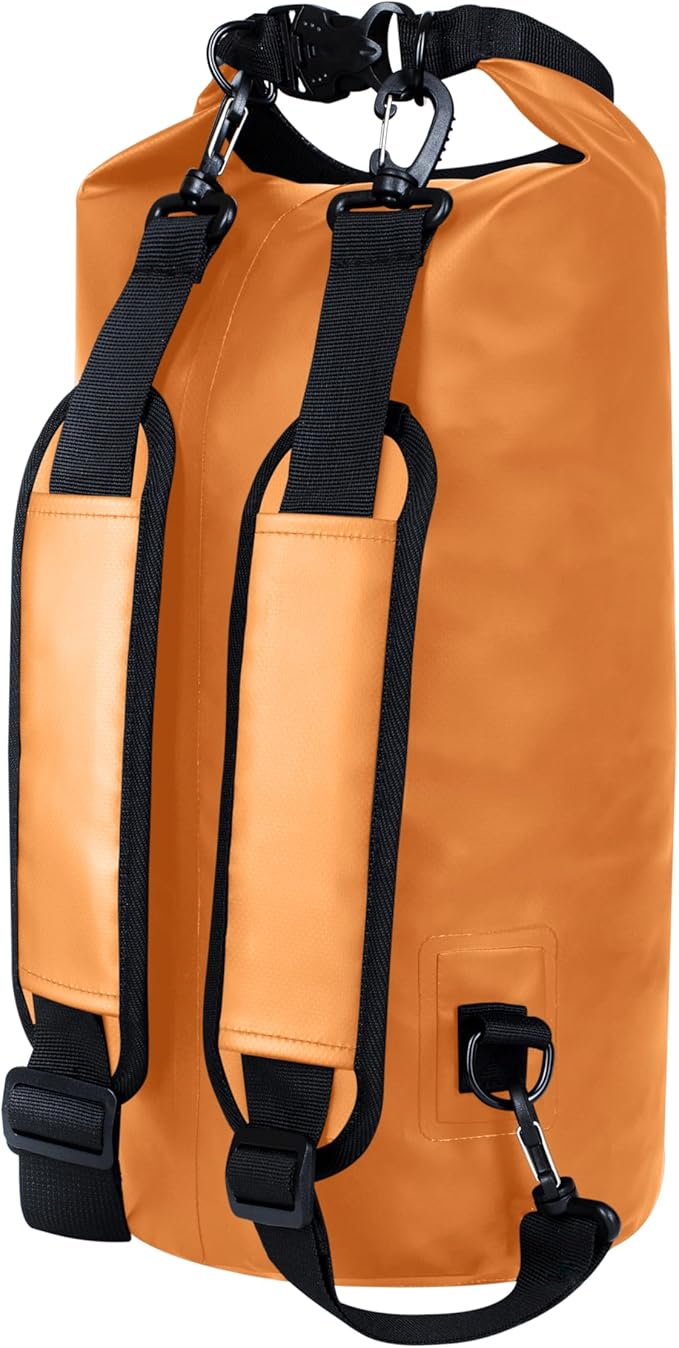 EARTH&RIVER Premium Waterproof Dry Bag Backpack, Extra Thick, Protection for All Water Activities & Camping, Floating Lightweight Dry Bag & IPX8 Waterproof Phone Case (Orange, 10L)