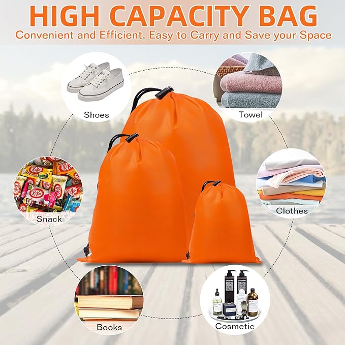 iMucci Upgrade Waterproof Drawstring Bag Sack Nylon Bag Ditty Bag for Gym Traveling, Hiking, Yoga, Shopping