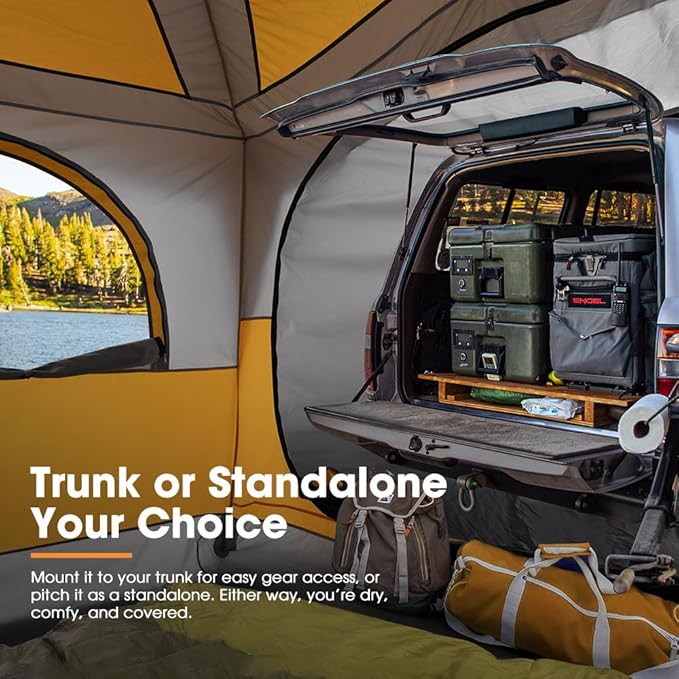 SanHima SUV Tent for Family Camping - Waterproof & Windproof SUV Tailgate Tent with Storage Bag for Van Jeep CUV Model Y, Up to 6-8 Person