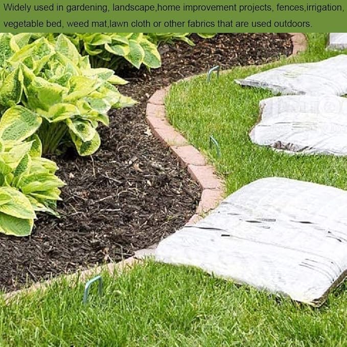 AAGUT 50 Pack 12 Inch Galvanized Garden Landscape Staples Stakes,Garden Staple U-Shaped Pins, Landscaping Staples for Sod Anchoring Landscape Fabric Irrigation Tubing
