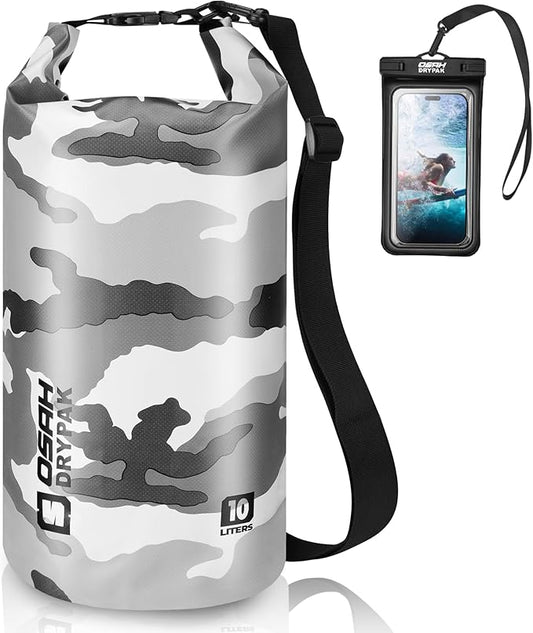 Waterproof Dry Bag, 5L/10L/20L/30L/40L Roll Top Lightweight Storage Backpack with Phone Case for Women & Men, Floating Waterproof Sack for Travel, Swimming, Kayaking, Paddle Board, Camping & Beach