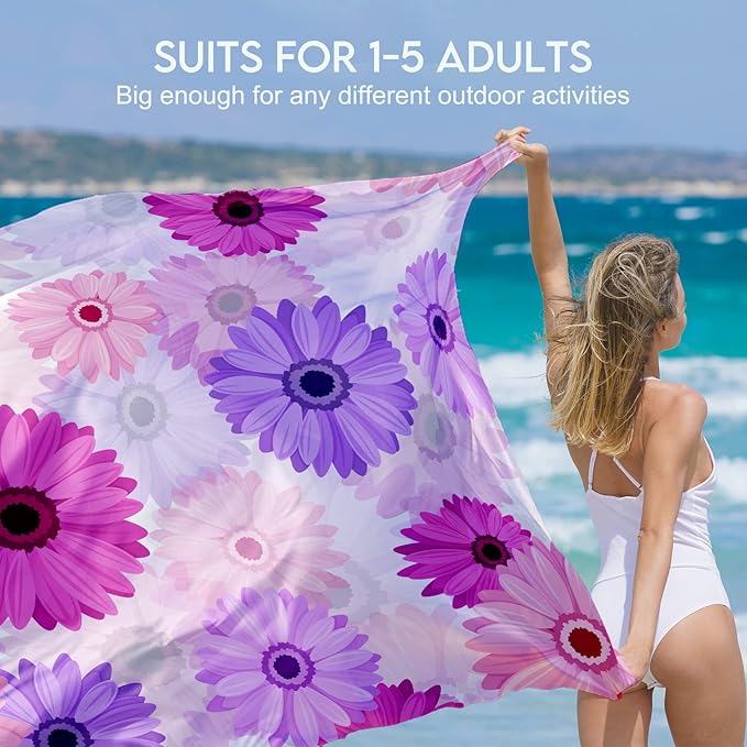 BYDOLL Beach Blanket Waterproof Sandproof Large 78''×81''/10'×9' Sand Free Oversized Sandless Picnic Mat Water Proof Packable Lightweight Blanket for Beach Camping Hiking Travel