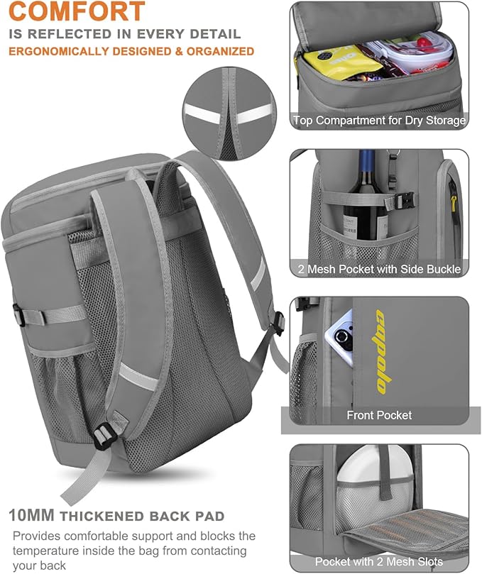 Capolo Cooler Backpack Insulated Waterproof for Women Men,36/45 Cans Lunch Backpack Coolers Leak Proof Soft Cooler Bag Ice Chest for Camping Beach
