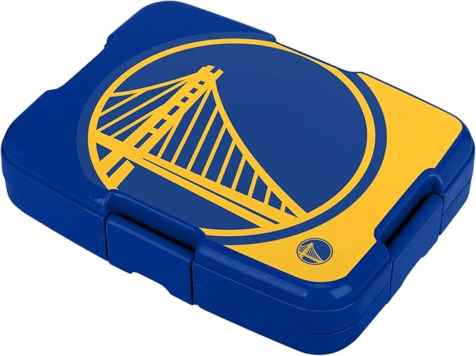 FOCO NBA Unisex-Adult Officially Licensed 2-Tone Big Logo Team Color Basketball Leak Proof 5 Compartment Bento Lunch Box - Golden State Warriors