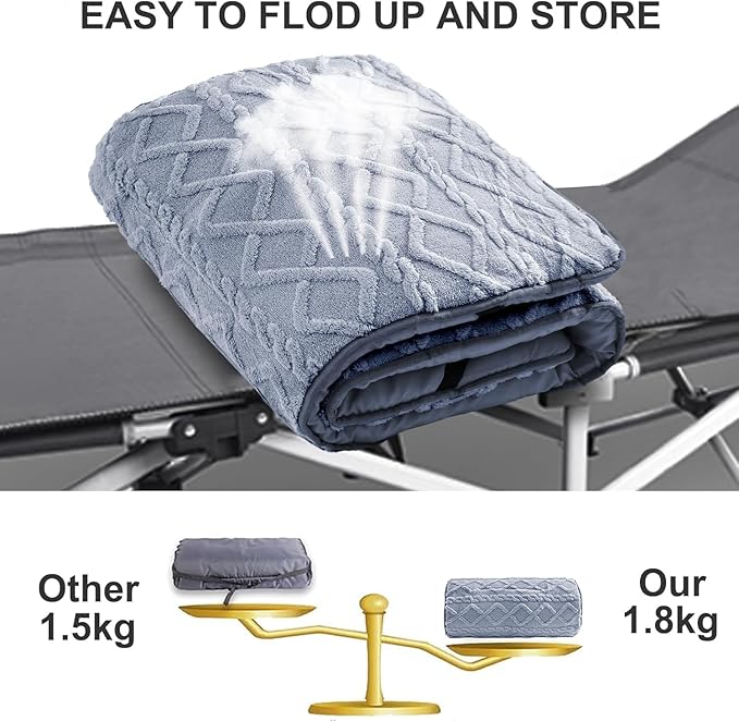 Folding Camping Cot Pad - Portable & Comfortable Outdoor Sleeping Mat with Elastic Strap, Lightweight Waterproof Bottom Mattress Pad