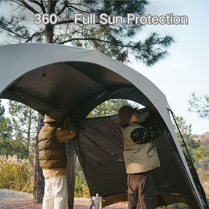 Naturehike Quarter/Hexagonal Camping Tent Canopy Sun Shade,Outdoor Tent for Camping,Fishing,Picnics, Canopy Available with Ground Cloth,Door Curtains,Tent Connector(Door Curtain, Large)