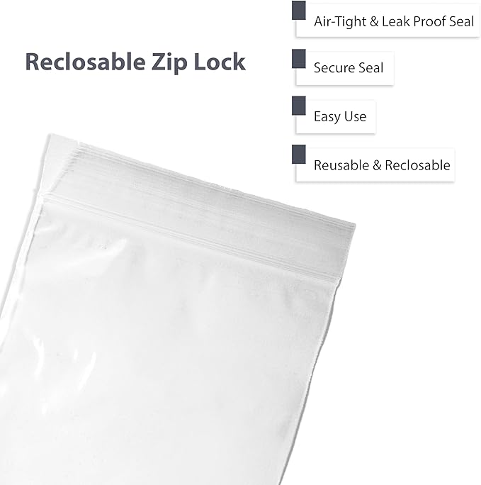 50-Pack 6" x 9" Reclosable Zip Bags – Durable & Convenient Storage Solution