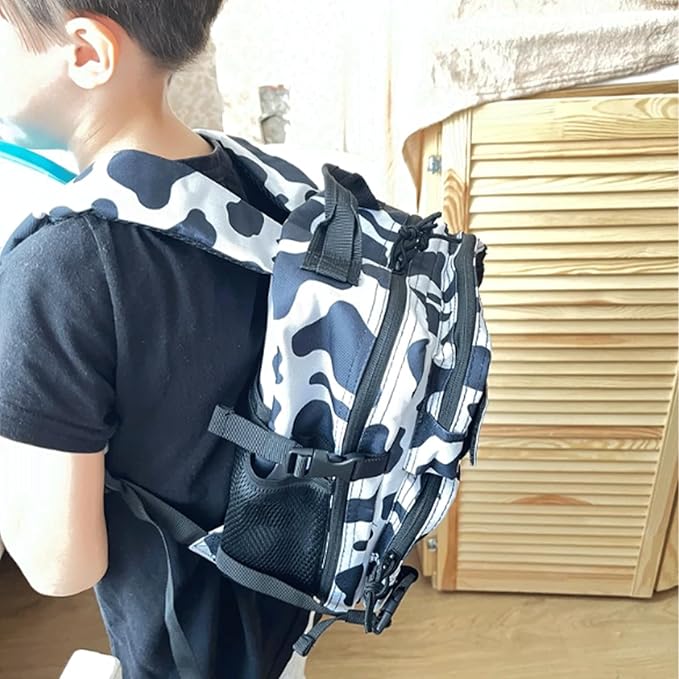 12L Mini Tactical Military Backpack for Women Army Assault Pack Bag Small Rucksack with Bottle Holder Work Gym Bag - 12L Cow Print Backpack Mini Small Workout Pack