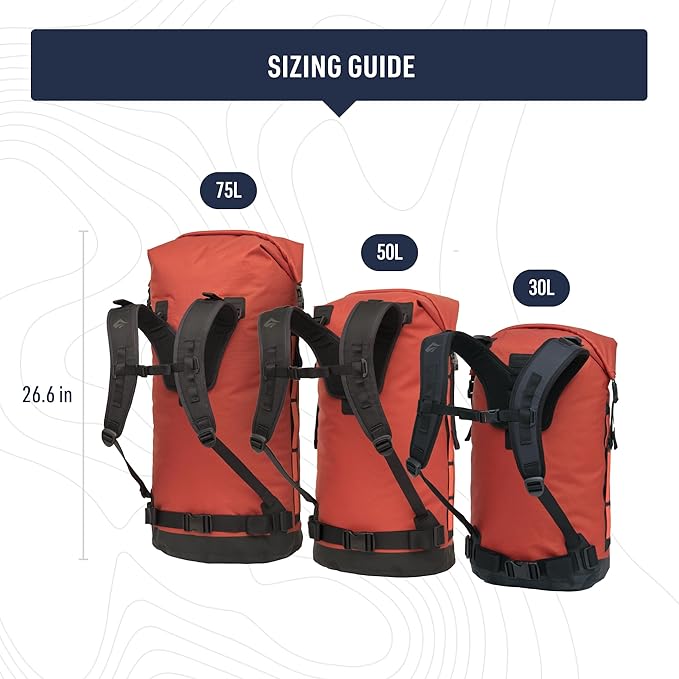 Sea to Summit Big River Dry Backpack with Adjustable Harness, 50 Liter, Picante Red