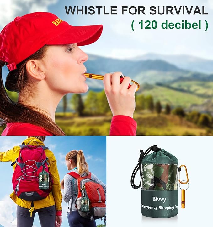 Timok Emergency Sleeping Bags Thermal-Emergency-Blankets Ultralight Space Blankets Survival Waterproof Bivy Sack Multi-Purpose Survival Gear for Hiking, Camping, First Aid Kits, Outdoor Survival Gear