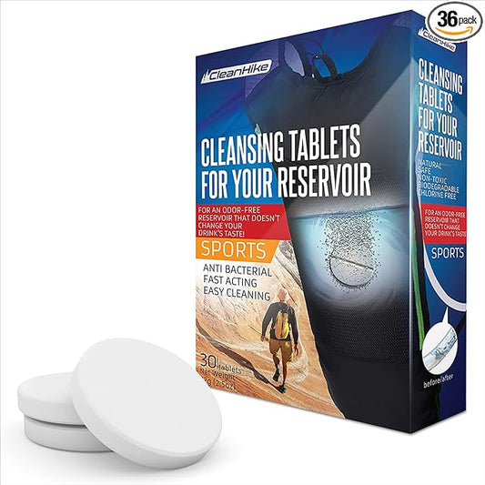 Hydration Backpack Cleaning Tablets - (36 Tablets) Great for Reservoir Pack or Hydration Bladder Kit, Individually Packed, Quickly Removes Stubborn Stains & Odors