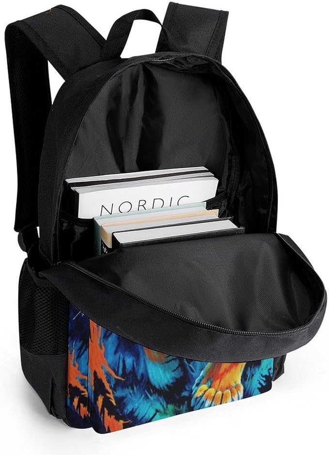 Supdreamc Rucksacks Lightweight Multipurpose Anti-Theft Blue Fierce Wild Tiger Animal King Art Shoulder Bag Big Capacity Laptop Book Bag Rucksack With Padded Straps