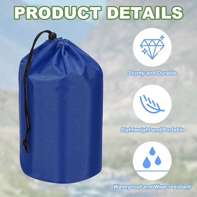 PATIKIL Stuff Sack, Waterproof Outdoor Storage Sack Portable Drawstring Dust Flap Bag Lightweight Sleeping Bag for Camping Hiking Backpacking