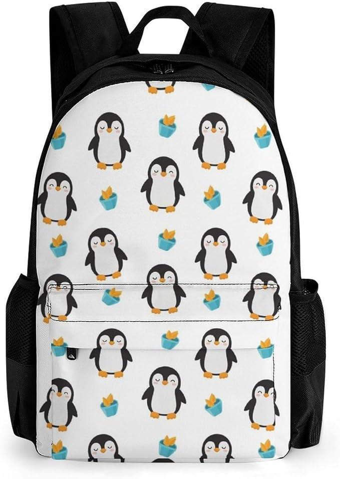 Men Women Lightweight Funny Dance Penguin Backpack Large Capacity Bookbag With Smooth Zippers for Gym Business Running