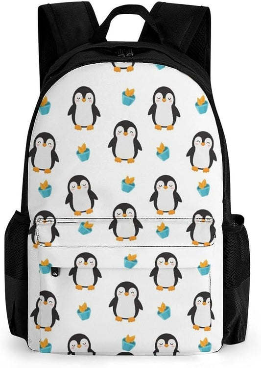 Men Women Lightweight Funny Dance Penguin Backpack Large Capacity Bookbag With Smooth Zippers for Gym Business Running