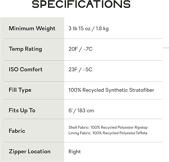 NEMO Equipment Tempo | Men's and Women's 20 & 35 Degree Synthetic Sleeping Bags