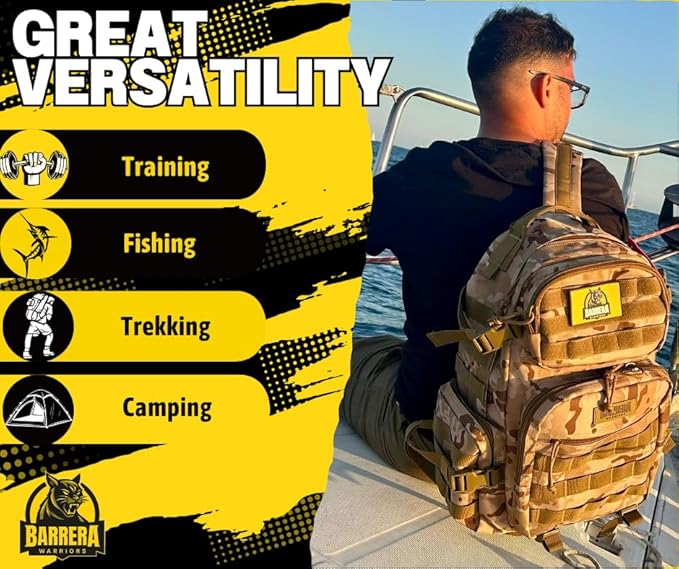 Tactical Backpack 25L Military MOLLE Assault Pack – Waterproof EDC Backpack for Hiking, Camping, Travel & Survival Gear, Bug Out Bag (Multicam Camo)