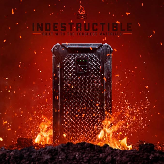Dark Energy Poseidon Pro Indestructible Portable Charger with Spectre 8W Solar Panel | USB-A and USB-C, Ultra-Durable Armorflex, Ultra-Lite Flexible Panels | Signature Series Plugs, Black